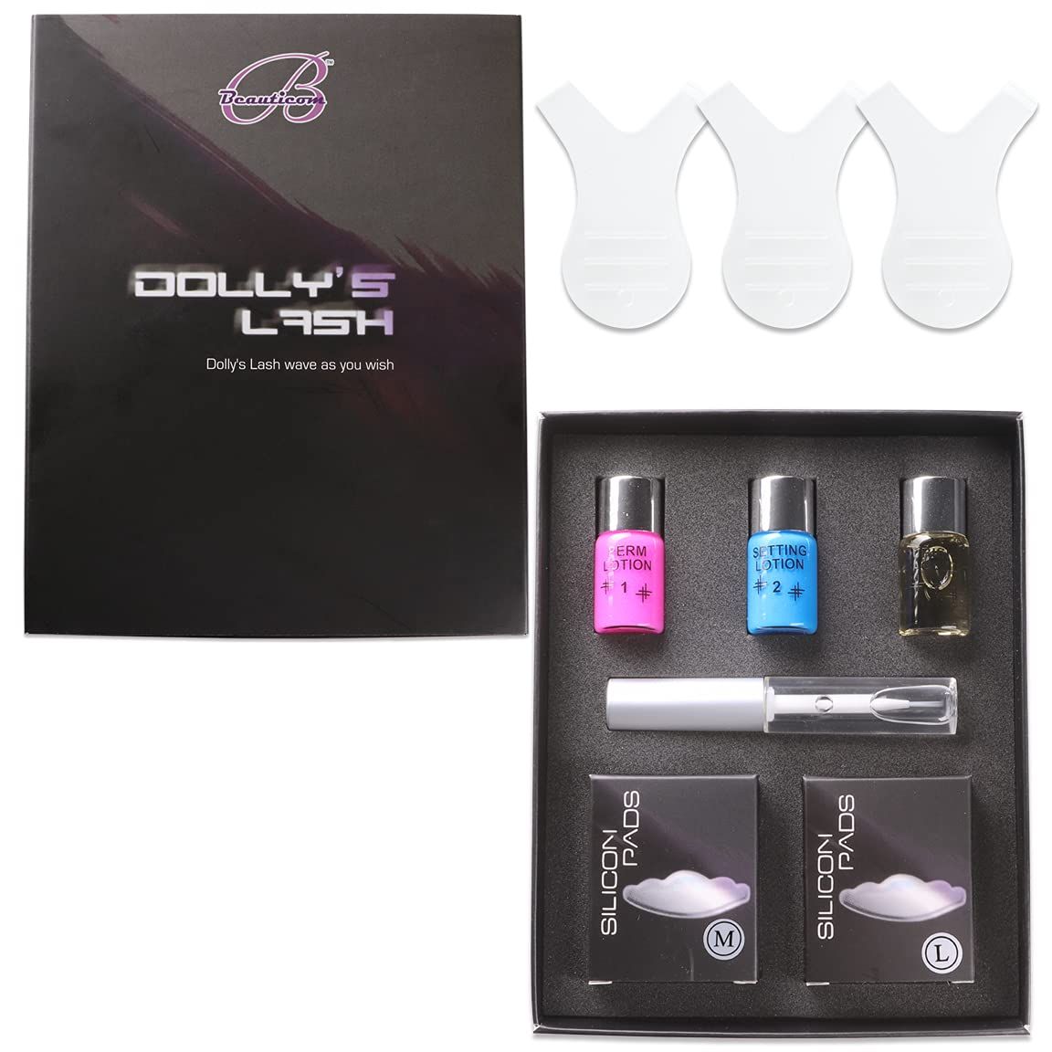 Dolly&#39;s Lash Beauticom Lift Eyelash Wave Lotion Perm Kit - Number 1 Choice for Professional Curling, Perming, Lifting