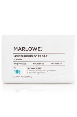 MARLOWE. No. 105 Bar Soap for Men 7 oz, Moisturizing Body Soap, Nourishing &amp; Refreshing with Natural Extracts, Shea Butter, Olive Oil &amp; Green Tea Extracts, Fresh Woodsy Scent