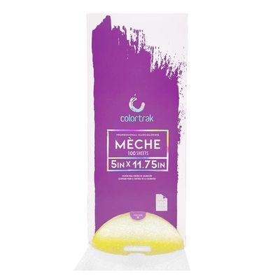 Colortrak Professional Reusable Hair Coloring Meche Sheets, Improves Color Saturation, Ideal for Bold Fantasy Hair Color, Transparent Sheets Can Be Reused, Pre-Cut, 5 x 12 inches, 100 Sheets Per Pack