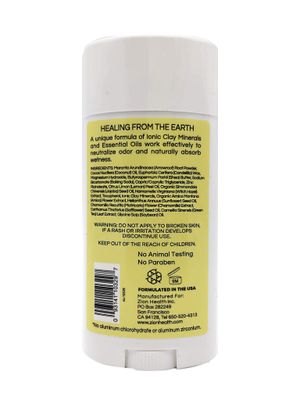 Zion Health Clay Dry Bold Deodorant Stick 2.8 oz Lemonade
