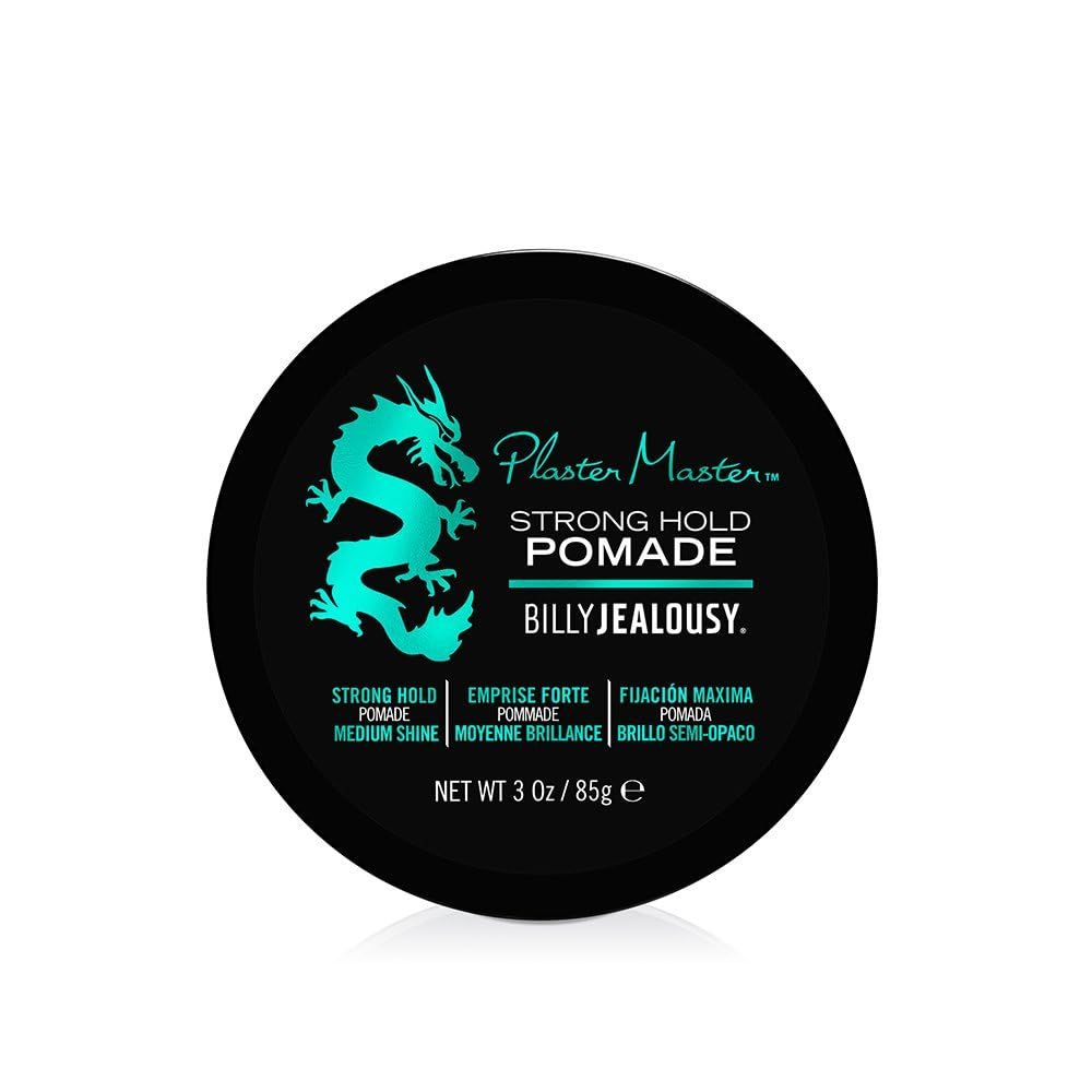 Billy Jealousy Plaster Master Water-Soluble Hair Pomade for Men, All Day Strong Hold with Medium Shine, Won&#39;t Flake &amp; Safe for Color-Treated Hair, 3 Ounce