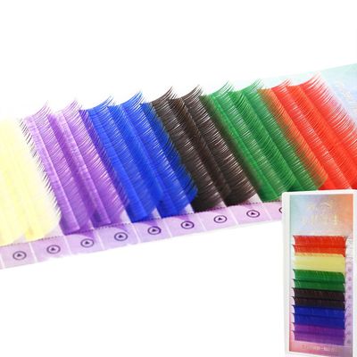 Scala 8-20mm Lashes 12 Rows 6 Colors Thickness 0.10 C Curl Individual Mink Eyelash Extension Rainbow Colored Eyelashes Natural Lashes Mix Tray (14mm)