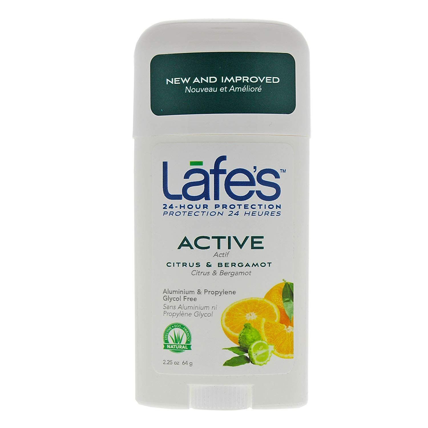 Lafe&#39;s Natural Deodorant | 2.25oz Aluminum Free Natural Deodorant Stick for Women &amp; Men | Paraben Free &amp; Baking Soda Free with 24-Hour Protection (Citrus &amp; Bergamot, 2.25 Ounce)