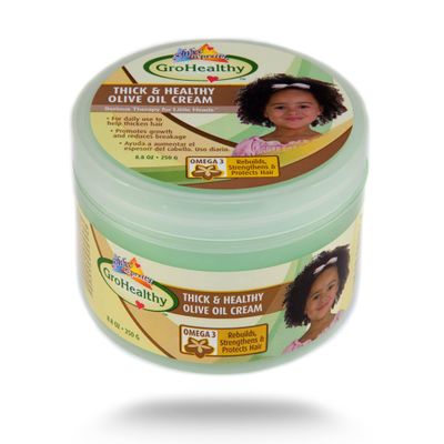 Sofn&#39;Free n&#39;Pretty GroHealthy Olive Oil Cream for Hair Growth - Reduces Breakage, Rebuilds, Strengthens &amp; Protect Hairs for Healthy, Shiny, Longer, and Thicker - 8.8 oz (Pack of 1)