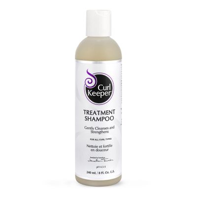 Curl Keeper Treatment Shampoo for Curly Hair, 8 Fl Oz - Daily Hair Shampoo Gently Cleanses &amp; Strengthens All Curl Types - Rebuilds &amp; Restores Damaged Hair - Water Based &amp; Sulfate Free Shampoo