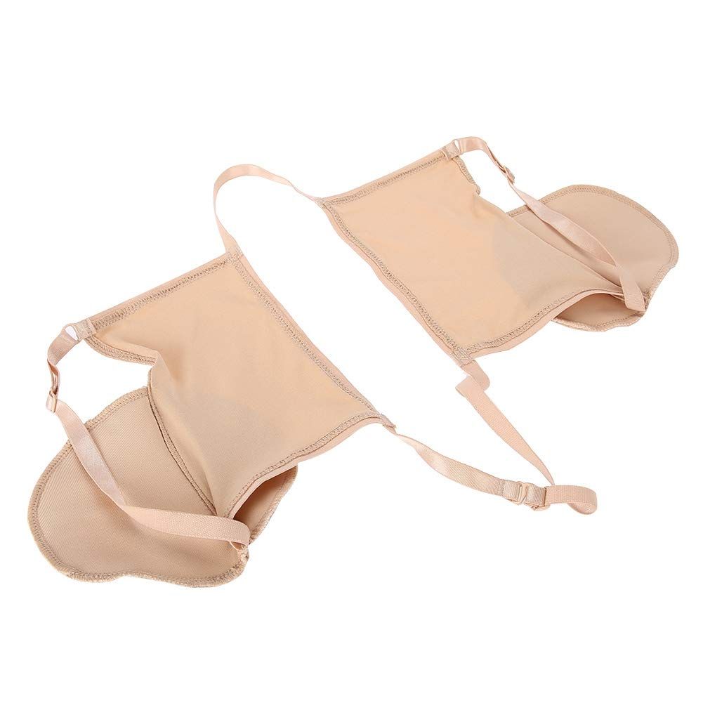 Reusable Underarm Sweat Pads, Skin Tone Cotton Armpit Sweat Guard Pads, Underarm Sweat Absorbing Bra With Adjustable Elastic Shoulder Strap, Sweat Armpit