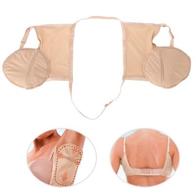 Reusable Underarm Sweat Pads, Skin Tone Cotton Armpit Sweat Guard Pads, Underarm Sweat Absorbing Bra With Adjustable Elastic Shoulder Strap, Sweat Armpit