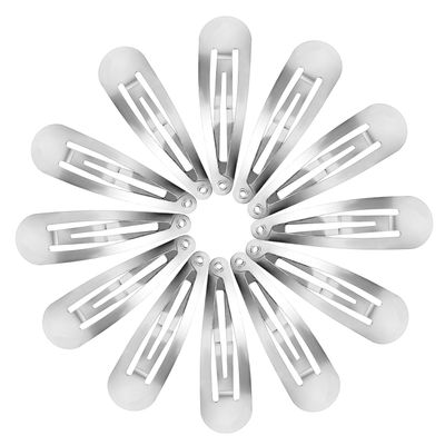 Hotop 50 Pack Snap Hair Clips Hair Barrettes for Kids, Girls and Women, 50 mm (Silver)