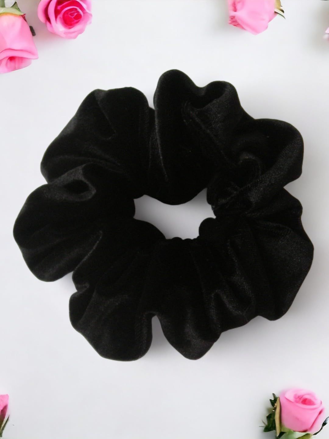 Black Velvet Hair Scrunchy Large Made in the USA