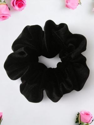 Black Velvet Hair Scrunchy Large Made in the USA