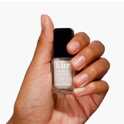 LONDONTOWN Kur Nail Ridge Filler - Smoother - Strengthener - Filler for Damaged Uneven Nails - Fortifying, Self Leveling Base, Vegan, Cruelty Free, Paraben Free, Clear, 0.4 fl oz