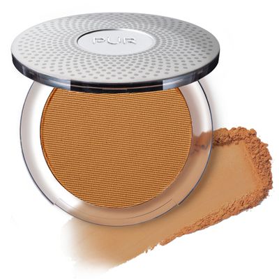 PUR Beauty 4-in-1 Pressed Mineral Makeup Powder Foundation with SPF 15 - Concealer &amp; Finishing Compact Pressed Powder for Face - Buildable Medium to Full Coverage Foundation Powder (Golden Dark)