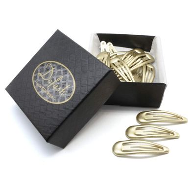 Dofash 20Pcs Ellipse Shaped(Looks Like 3D Effect) Epoxy Snap Hair Clips Hair Grips Metal Hair Clips 5Cm/2in Hair Accessories For Girls (Blonde)