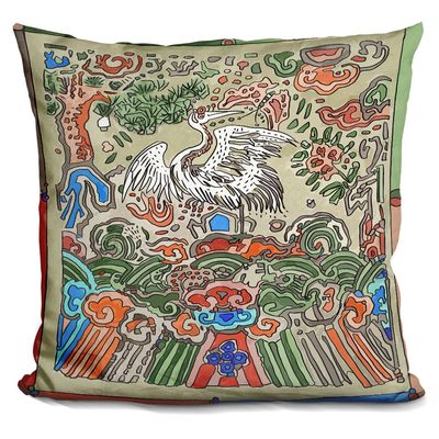 LiLiPi Asian Crane Decorative Accent Throw Pillow