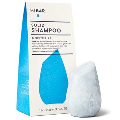 HIBAR - Moisturize Shampoo Bar - For Dry, Frizzy Hair - Deeply Nourishing &amp; Hydrating - With Coconut Oil &amp; Vitamin B5 - Plastic-Free - Soap, Paraben &amp; Sulfate-Free - Color Safe &amp; Vegan -1 Solid Bar