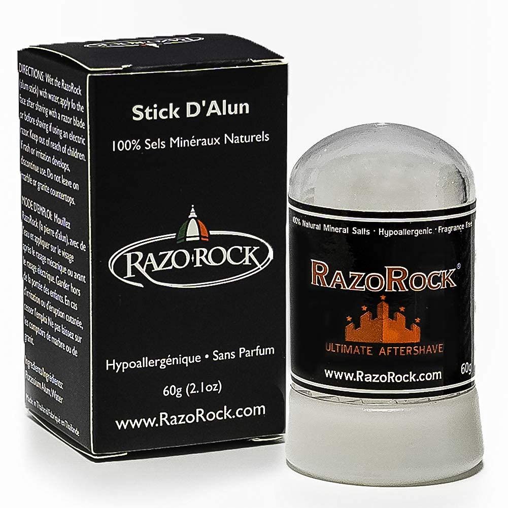 RazoRock Alum Stick - 60 g - After Shave Stick - Natural Healing and Toning for Razor Cuts