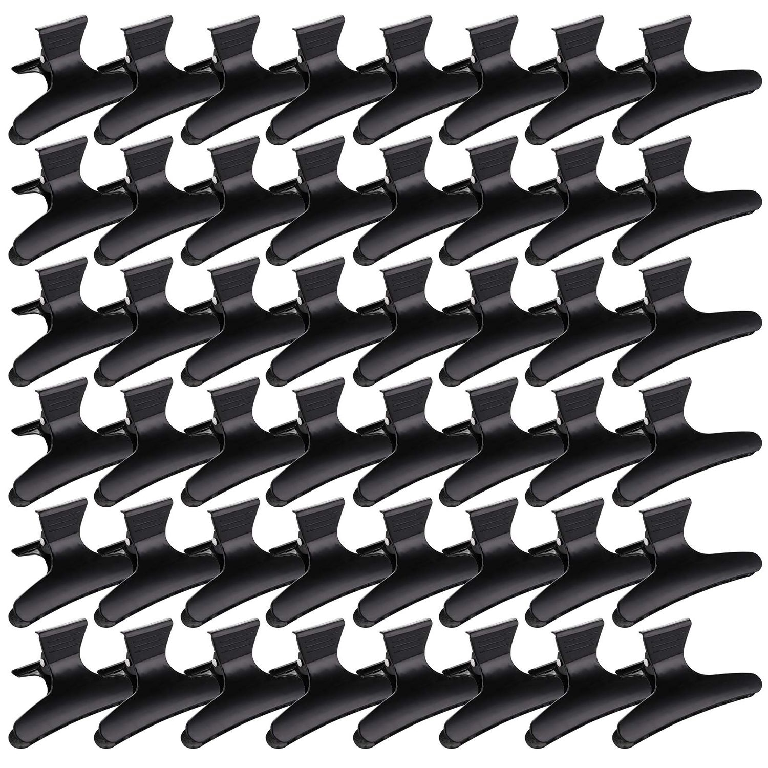 Yarlung 48 Pack Butterfly Hair Clamps, Hair Claw Clips Salon Hair Barrettes for Styling, Sectioning, Cutting and Coloring, Black