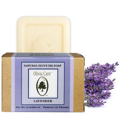 Olivia Care Premium Bath &amp; Body Bar Soap | Organic &amp; Natural | Olive Oil | Repairs, Hydrates, &amp; Deep Cleans | Repair Dry Skin | Made in USA | 8 OZ - LAVENDER