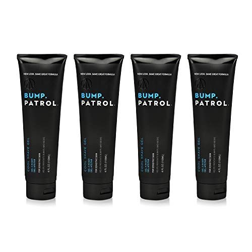 Bump Patrol Cool Shave Gel - Sensitive Clear Shaving Gel With Menthol Prevents Razor Burn, Bumps, Ingrown Hair - 4 Ounces 4 Pack