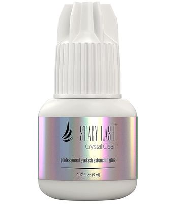 Crystal Clear Eyelash Extension Glue Stacy Lash (0.17fl.oz/5ml)/1 Sec Drying Time/Retention - 8 Weeks/Transparent Adhesive/Professional Supplies