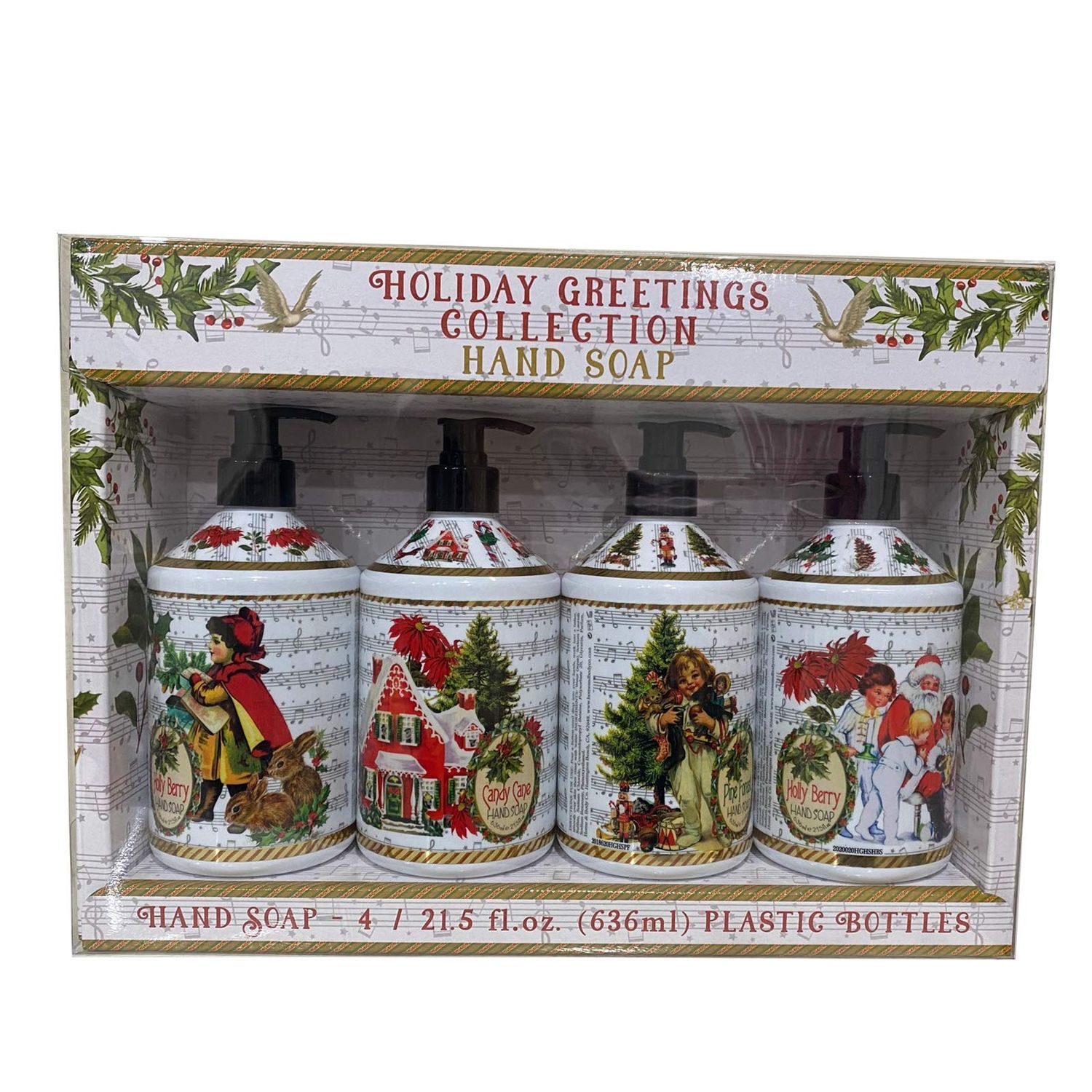 Home &amp; Body Holiday Greetings Collection Hand Soap - 4 Bottles, 21.5 fl oz each