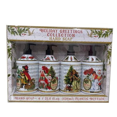 Home &amp; Body Holiday Greetings Collection Hand Soap - 4 Bottles, 21.5 fl oz each