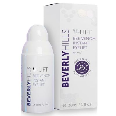 Beverly Hills V-Lift Instant Eye Lift and Eye Tuck Bee Venom Serum for Puffy Eyes, Dark Circles, Wrinkles, and Under Eye Bags Treatment for Women and Men | 30mL (120 Day Supply)