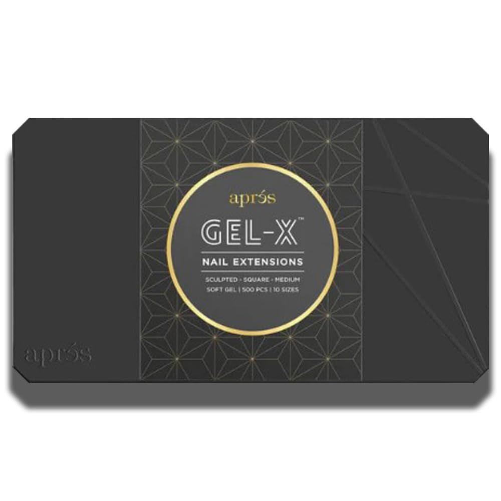 Aprs Gel-X Nail Kit Refills - Box of 500 Nail Tips, Sizes 0-9 (Sculpted Square Medium)