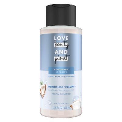 Love Beauty and Planet Weightless Volume Shampoo with Hylauronic acid Coconut Water &amp; Mimosa Flower for Thin and Fine Hair 13.5 oz