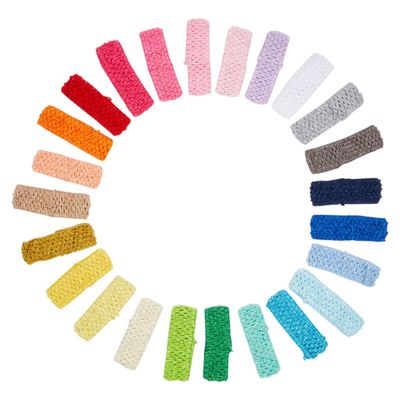 Juvale 24 Pack Crochet Headbands for Kids, Teens, Hair Accessories for Girls, 24 Assorted Colors (1.6 x 5.6 In)