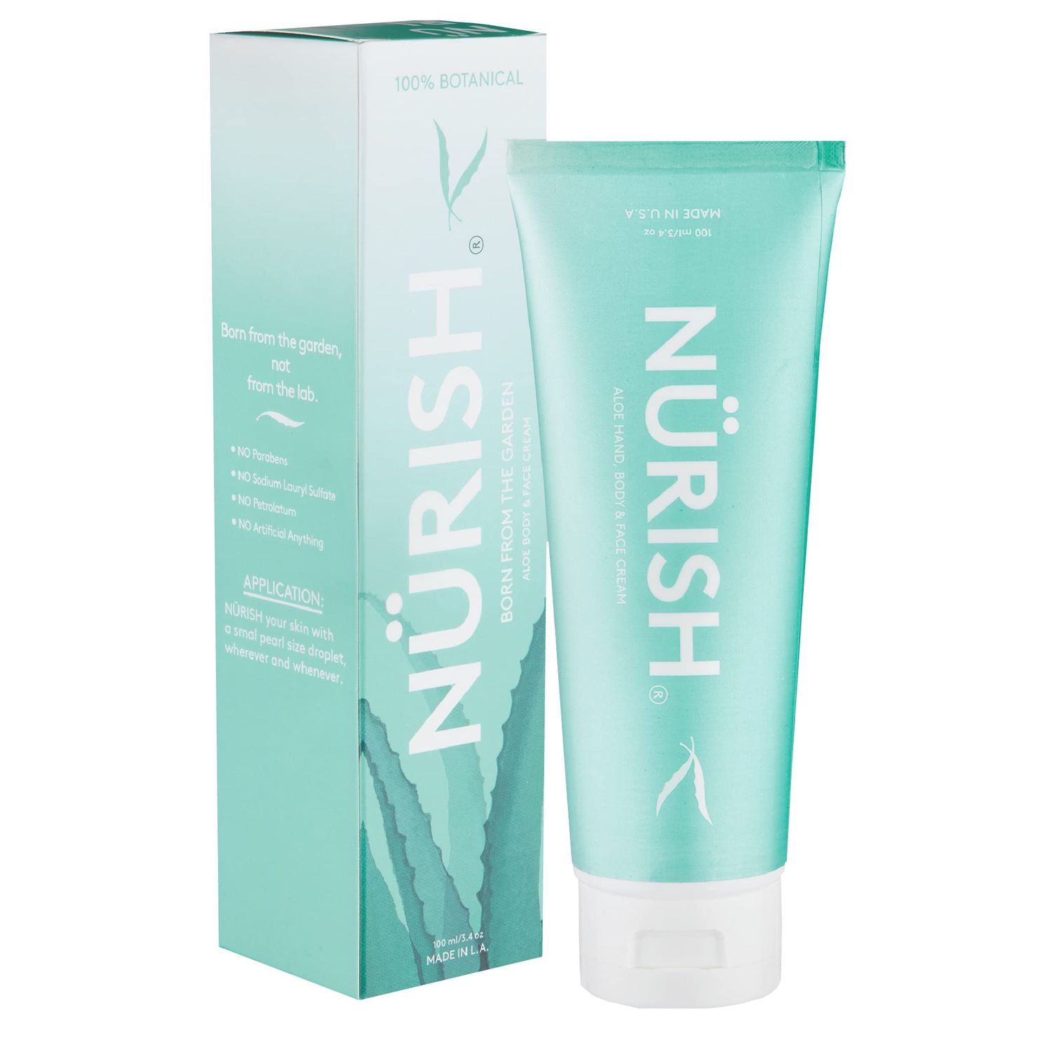 NURISH Advanced Moisturizing Cream | Natural &amp; Vegan | Hand &amp; Body Moisturizer for all Skin Type | Non-Comedogenic | Use 1/4 as much as other creams | Protects skin all day, Travel Friendly 3.4 Ounce