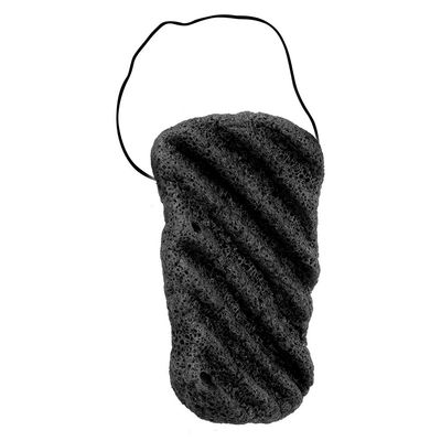 Konjac Sponge Set, Body Sponge 100% Natural Long Wave Type Big Size Body Konjac Wash Face Flutter Facial Body Care Sponges for Body &amp; Facial Sponge Deep Cleansing Sponge for Skin Care (Black)