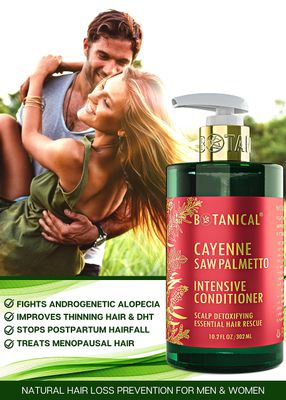 Botanical Hair Growth Conditioner Scalp Detox Intensive Anti-Hair Loss Conditioner for Thinning Hair, Cayenne Saw Palmetto Conditioner for Hair Loss, Thickening Products For Women &amp; Men 10.2 Fl Oz