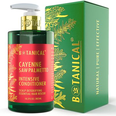 Botanical Hair Growth Conditioner Scalp Detox Intensive Anti-Hair Loss Conditioner for Thinning Hair, Cayenne Saw Palmetto Conditioner for Hair Loss, Thickening Products For Women &amp; Men 10.2 Fl Oz