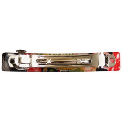 Japanese Kyoto Chirimen Barette Hair Clip/Clasp (Black/Red)