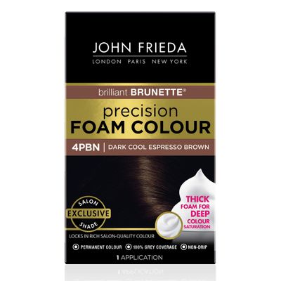 John Frieda Precision Foam Permanent Hair Colour in 4PBN Dark Cool Espresso Brown