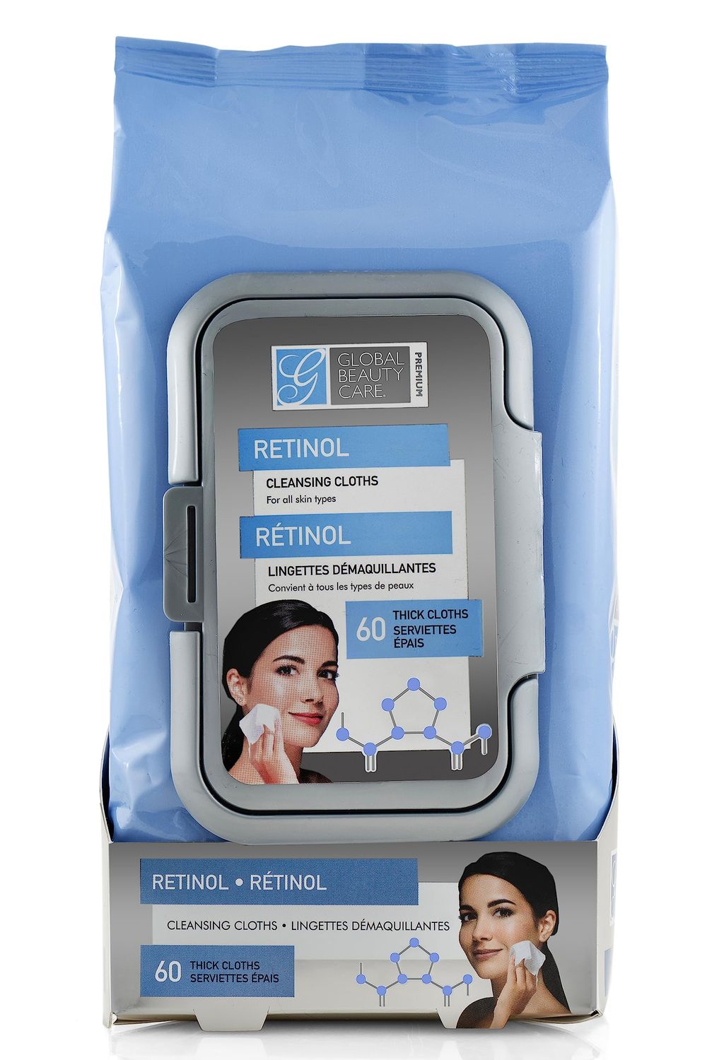 Retinol Cleansing Cloths and Makeup Removal Wipes 60 Ct.