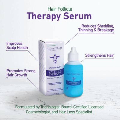 NouriTress Hair Follicle Therapy Serum - Advanced Scalp Treatment with Rosemary & Castor Oil, Clinically Proven to Strengthen Hair, Soothe Scalp & Reduce Thinning for Fuller-Looking Hair - 2 Fl Oz