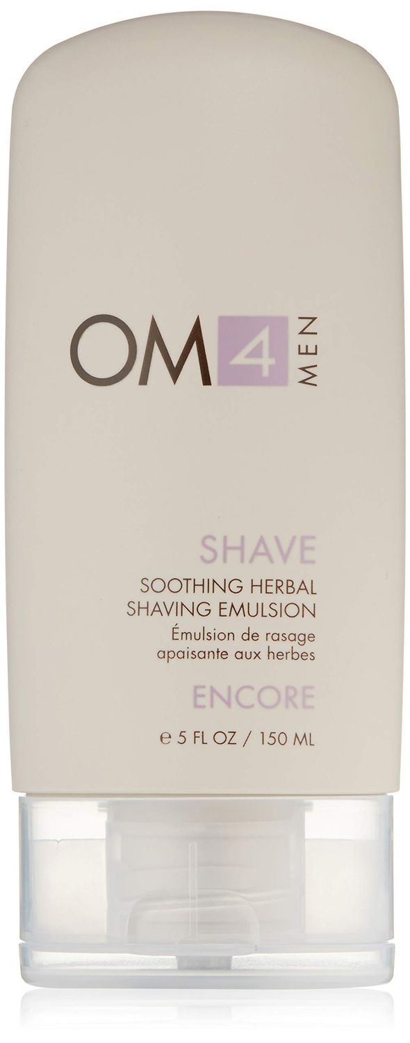 Organic Male OM4 Shave: Soothing Herbal Shaving Emulsion - Mens Grooming Preshave Oil, Shave Cream, Hydrating Mask all-in-one