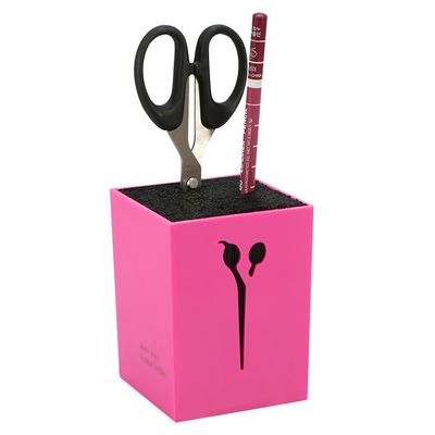 Scissors Holder Storage Box, Salon Scissors Holder Box Hairdressing Combs Clips Organizer Rack for Hair Stylist (Rose Red) scissor holder groomer scissor holder shear holder