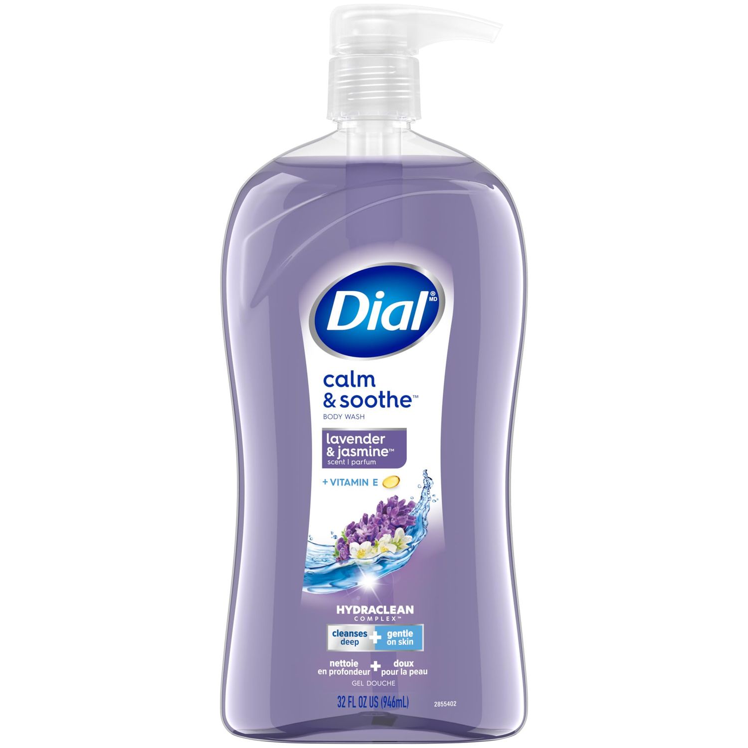 Dial Body Wash, Calm &amp; Soothe Lavender &amp; Jasmine Scent, 32 fl oz