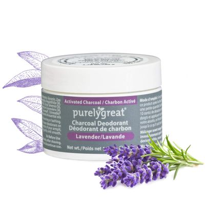 Natural Deodorant with Activated Charcoal | For Men &amp; Women | Long-Lasting, EWG Verified, Vegan, Aluminum Free, Cruelty-Free, No Aluminum, No Parabens, BPA Free | Lavender Scent by Purelygreat
