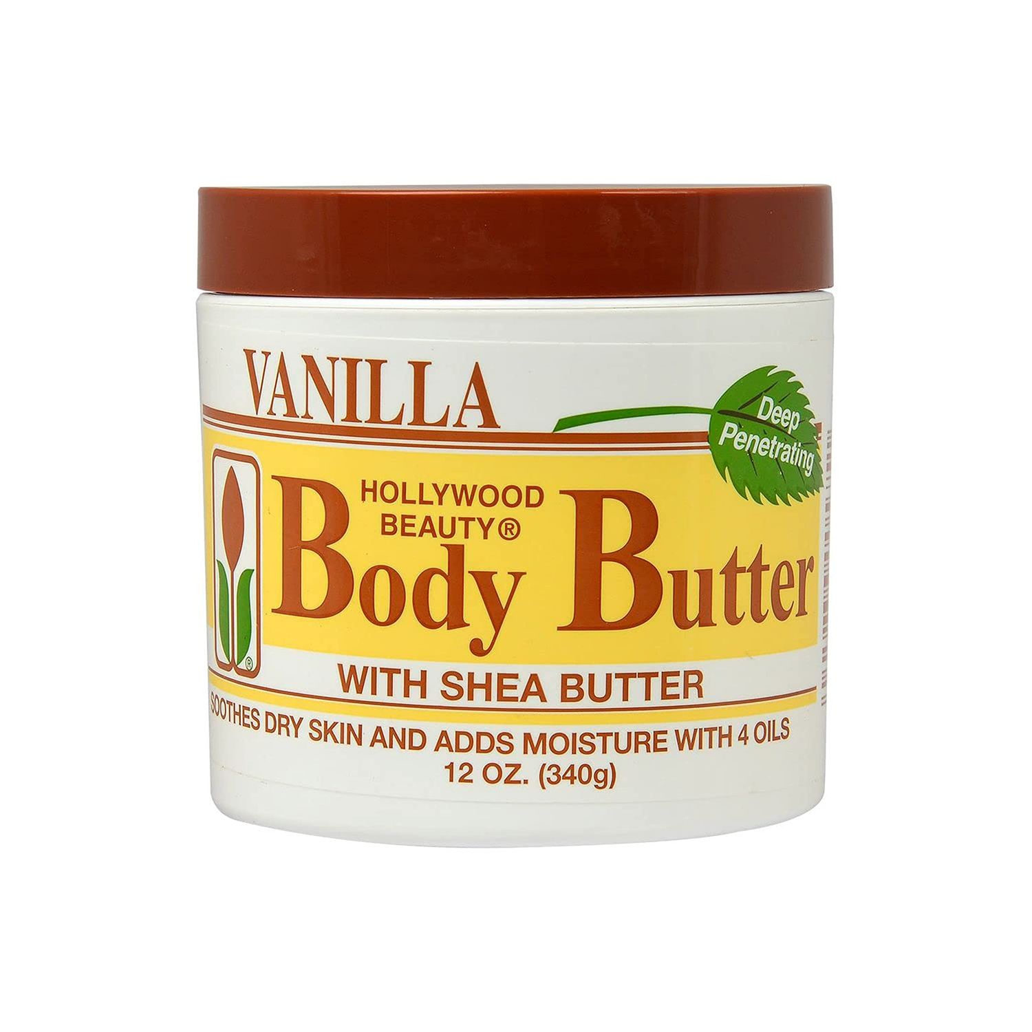 Hollywood Beauty Body Butter With Shea Butter, Vanilla - 12 oz. - Sooth &amp; Moisturize Skin