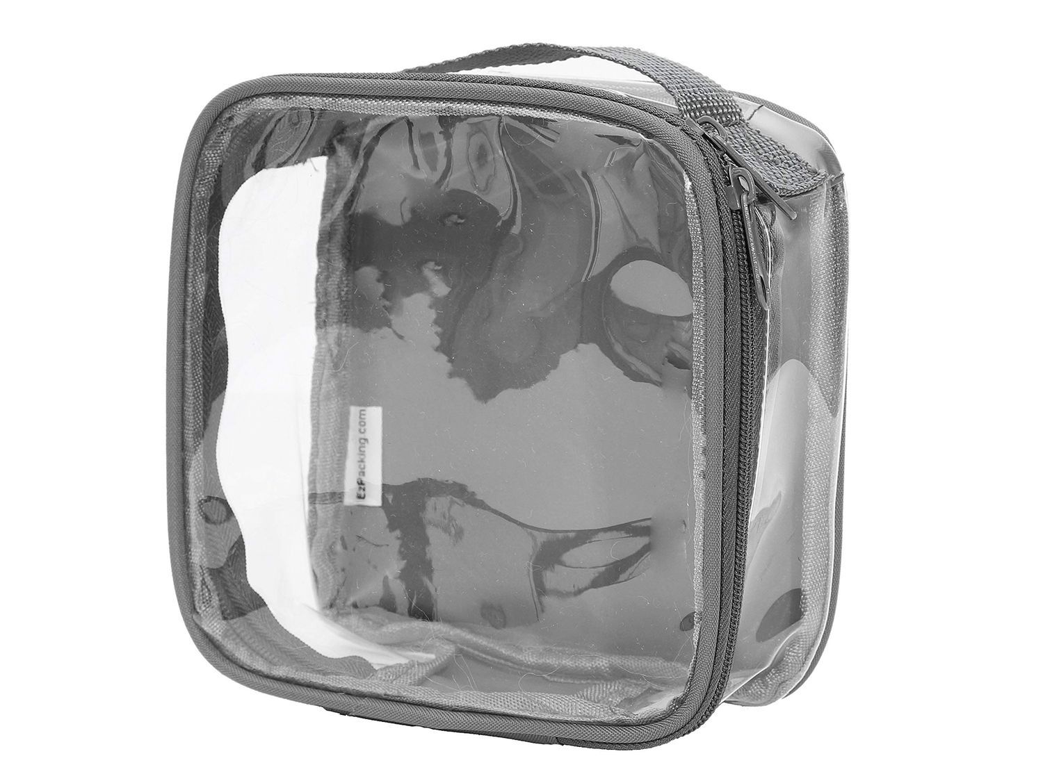 EzPacking Clear TSA Approved 3-1-1 Travel Toiletry Bag for Carry On/Quart Size Transparent Liquids Pouch for Airport Security/Reusable See Through Vinyl &amp; PVC Plastic Organizer Men Women (Gray)