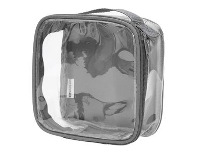 EzPacking Clear TSA Approved 3-1-1 Travel Toiletry Bag for Carry On/Quart Size Transparent Liquids Pouch for Airport Security/Reusable See Through Vinyl &amp; PVC Plastic Organizer Men Women (Gray)