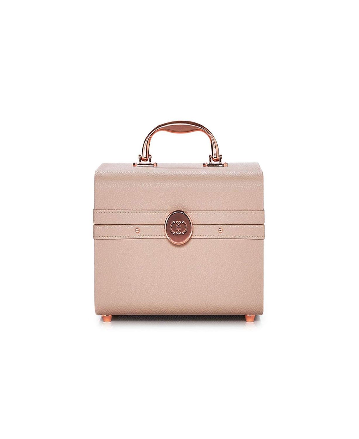 Caboodles Life &amp; Style Small Train Case, Makeup Cosmetic Case Organizer Small Train Case,Cream White