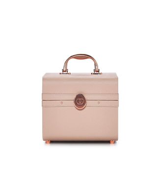Caboodles Life &amp; Style Small Train Case, Makeup Cosmetic Case Organizer Small Train Case,Cream White