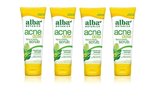 Alba Botanica ACNEdote Face &amp; Body Scrub, 8 Ounces Tube (Pack of 4)