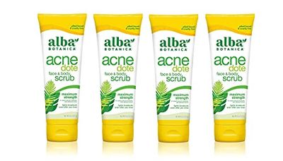 Alba Botanica ACNEdote Face &amp; Body Scrub, 8 Ounces Tube (Pack of 4)