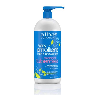 Alba Botanica Very Emollient Midnight Tuberose Bath &amp; Shower Gel 32 Oz.